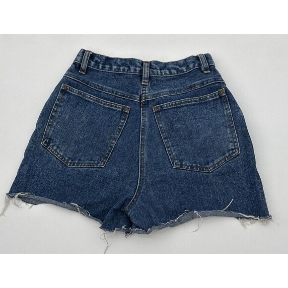 Vintage Rio Girls Size 7 / 25  Denim Shorts High Rise Blue plead accent front - Picture 3 of 7